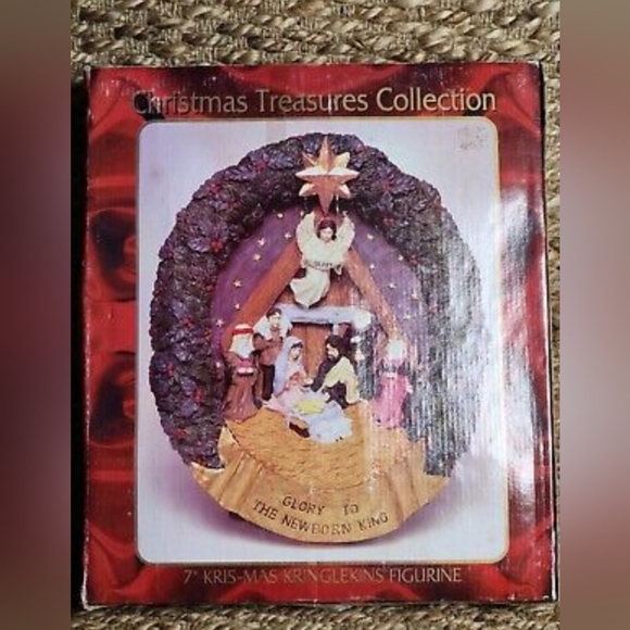 Vintage Gift Innovations Story of Christmas Wreath Wall Hanging. Holiday, Religi - Picture 2 of 9
